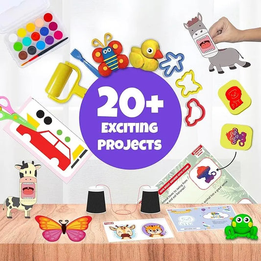 Exhale 7-in-1 Art & Craft Kit for Kids - 20+ Fun DIY Projects