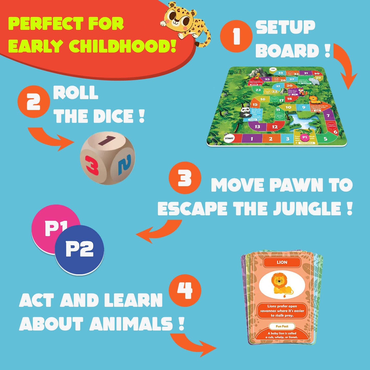 Act and Learn Educational Game - Interactive Learning Toy for Kids Ages 2-8