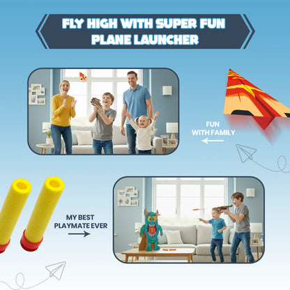 DIY Electronic Plane & Foam Bullet Launcher STEM Kit for Kids Ages 6+ | 2-in-1 Airplane Launcher & Soft Bullet Shooter | Build-It-Yourself Engineering Toy with Motors, MDF Parts, Paper Planes & Foam Darts