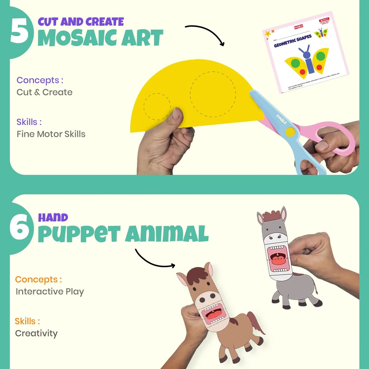 Exhale 7-in-1 Art & Craft Kit for Kids - 20+ Fun DIY Projects