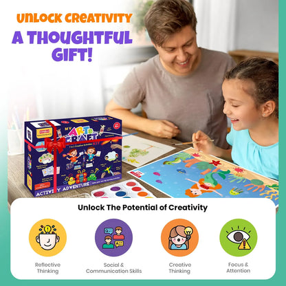 Exhale 7-in-1 Art & Craft Kit for Kids - 20+ Fun DIY Projects