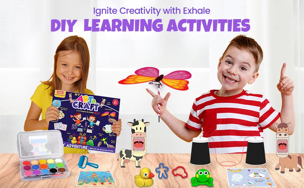 Exhale 7-in-1 Art & Craft Kit for Kids - 20+ Fun DIY Projects A+ Image 5