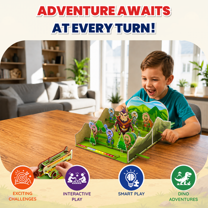 EXHALE DIY Dino Rescue Mission STEM Toy for Kids Age 6-12 Years | Wooden Build & Shoot Target Game | DIY Assembly Educational Board Game | Screen-Free Family Game | Birthday Gift for Boys & Girls