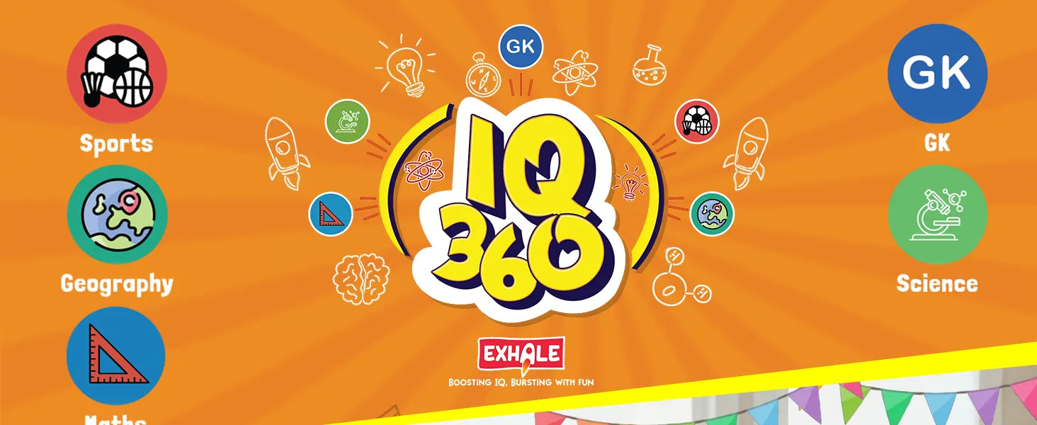 Exhale IQ 360 Trivia Board Game for Kids & Families | Fun Educational Learning Toy with 100+ Challenges, Dice & Timer | Brain Teaser Card Game for Ages 8+, 2–6 Players, Family Party Game Night A+ Image 1