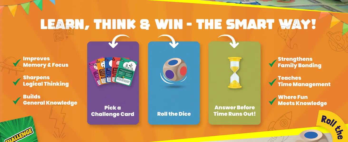 Exhale IQ 360 Trivia Board Game for Kids & Families | Fun Educational Learning Toy with 100+ Challenges, Dice & Timer | Brain Teaser Card Game for Ages 8+, 2–6 Players, Family Party Game Night A+ Image 3