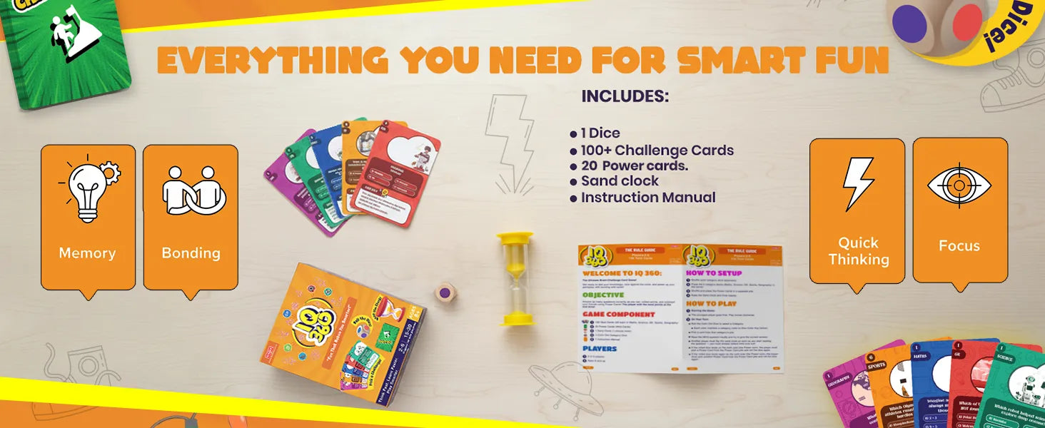 Exhale IQ 360 Trivia Board Game for Kids & Families | Fun Educational Learning Toy with 100+ Challenges, Dice & Timer | Brain Teaser Card Game for Ages 8+, 2–6 Players, Family Party Game Night A+ Image 4