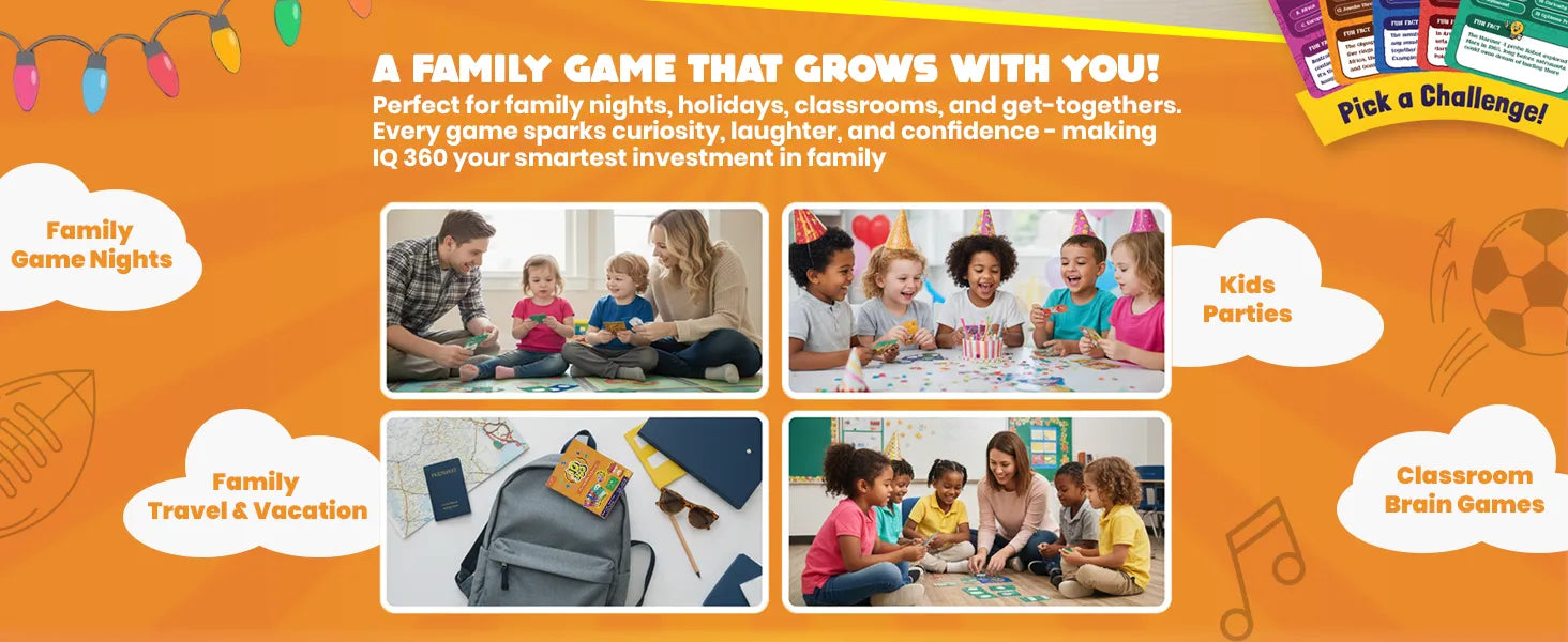 Exhale IQ 360 Trivia Board Game for Kids & Families | Fun Educational Learning Toy with 100+ Challenges, Dice & Timer | Brain Teaser Card Game for Ages 8+, 2–6 Players, Family Party Game Night A+ Image 5
