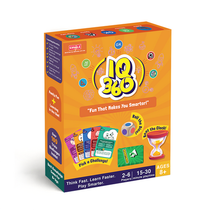 Exhale IQ 360 Trivia Board Game for Kids & Families | Fun Educational Learning Toy with 100+ Challenges, Dice & Timer | Brain Teaser Card Game for Ages 8+, 2–6 Players, Family Party Game Night