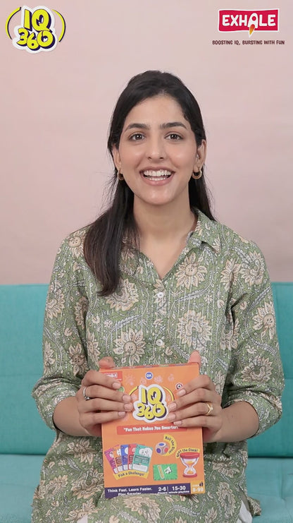 Exhale IQ 360 Trivia Board Game for Kids & Families | Fun Educational Learning Toy with 100+ Challenges, Dice & Timer | Brain Teaser Card Game for Ages 8+, 2–6 Players, Family Party Game Night