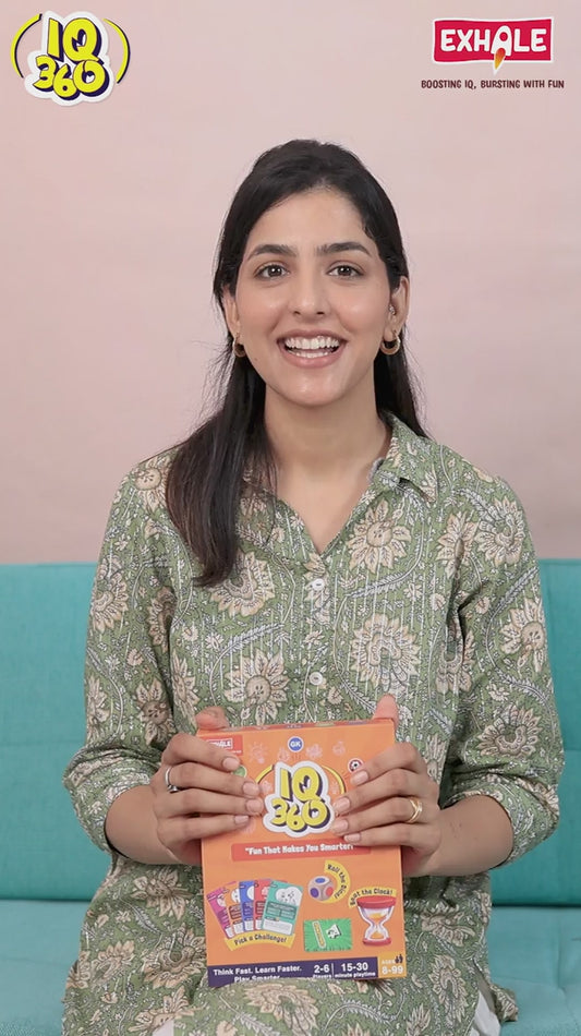 Exhale IQ 360 Trivia Board Game for Kids & Families | Fun Educational Learning Toy with 100+ Challenges, Dice & Timer | Brain Teaser Card Game for Ages 8+, 2–6 Players, Family Party Game Night