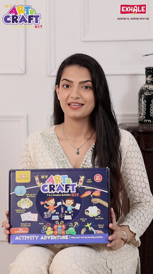 Exhale 7-in-1 Art & Craft Kit for Kids - 20+ Fun DIY Projects